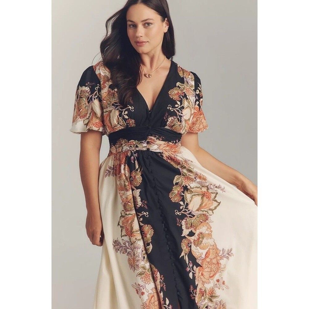 Anthropologie The heynasreen Katerina Button-Front Dress 1X NEW - Picture 8 of 9
